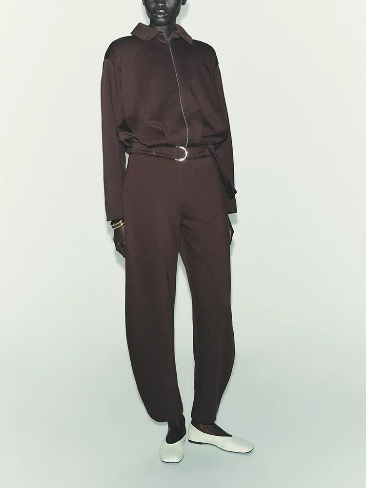 

New Arrival Autumn 2025 Women's Faion Outerwear Set with Long Pants High Waist Casual Sle Long Sve High Quali