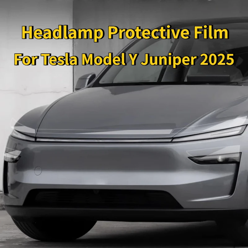 

For Tesla Model Y Juniper 2025 Smoked Black Headlight Film TPU Transparent Tail Light Protective Film Waterproof Car Accessories