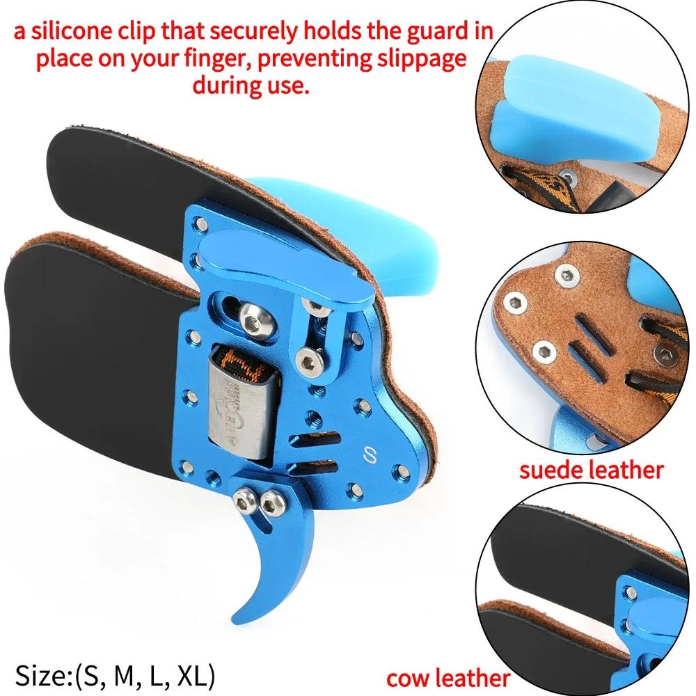 S/M/L/XL الرماية فنجر الحرس جلد البقر إصبع تبويب ل اليد اليمنى القوس السهم الصيد حماية قفاز اطلاق النار إصبع حامي