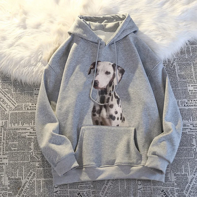 

Loose Animal Print Hooded Hoodies Women Spring Autumn Casual Thickened Long Sleeve Hoodies Woman Pocket Soft Pullovers Mujer