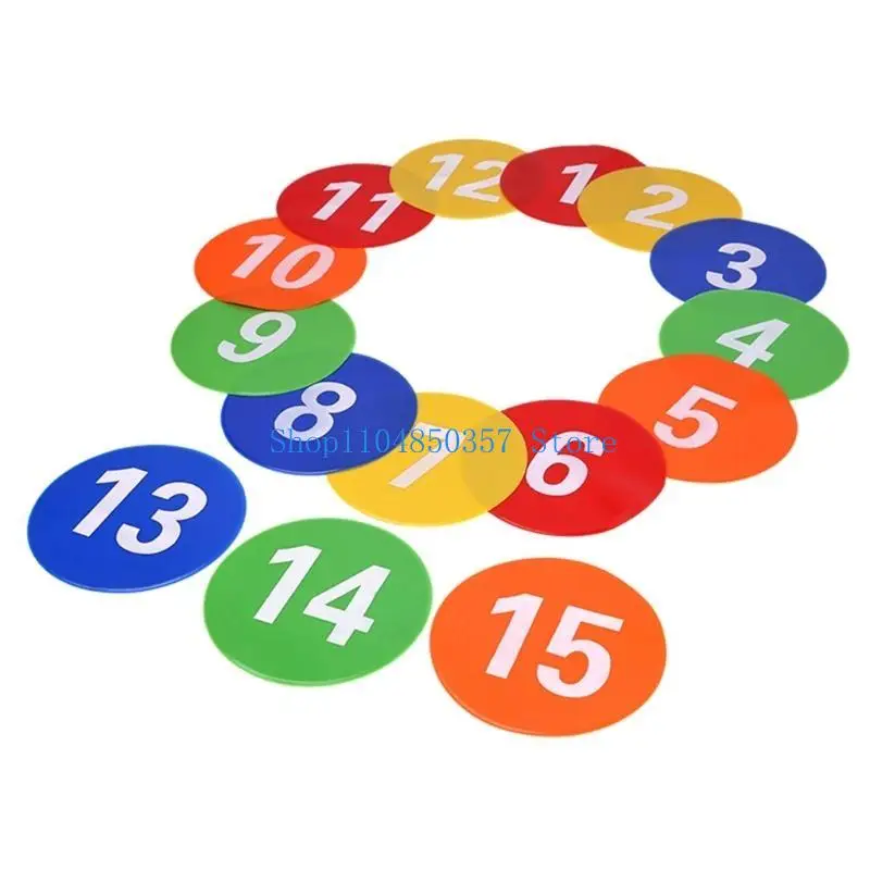 5asd 15 Buah Penanda Titik, Titik Lantai Anti Selip, Kerucut Lapangan Datar untuk Latihan, Latihan, Gym, Sepak Bola, Bola Basket