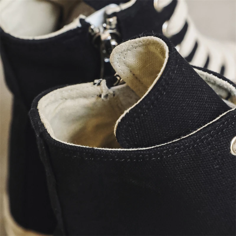 Canvas shoes for women, versatile black high top shoes, new casual board shoes for spring/summer 2024