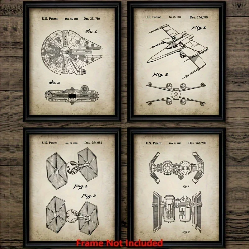 حرب النجوم براءة اختراع الفن يطبع الموت ستار ، الألفية الصقر ، TIE مقاتلة ، X-Wing ستارفايتر قماش اللوحة جدار غرفة الأولاد ديسمبر