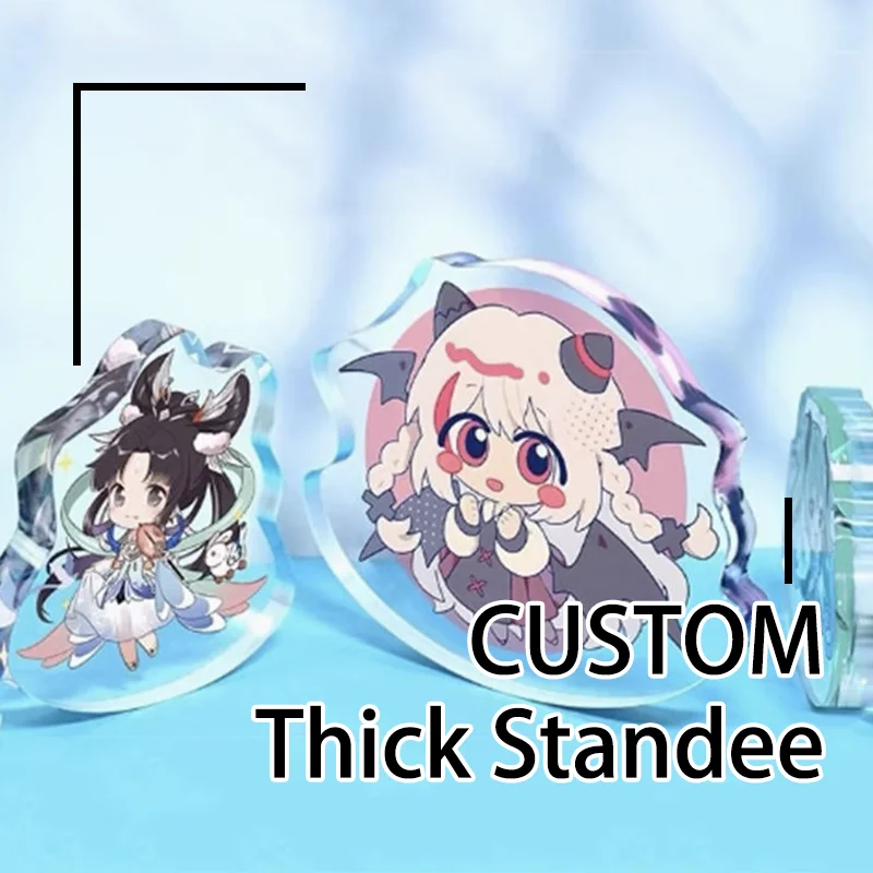 Custom Thick Standee Cartoon Design Anime Game Charm Personalized Desk Clear Acrylic Stand Decorate Model Keychain Gift