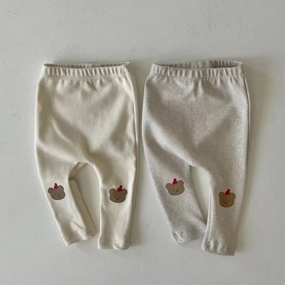 

K22504 Spring Autumn Baby Soft Comfortable Cute Cartoon All-Match Big PP Trousers Kids Pants Base Layer Children's Clothing
