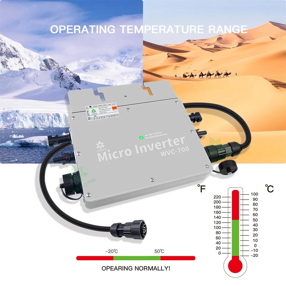 700W Solar-Netzwechselrichter 230VAC 22-50VDC IP65 mit MPPT-Funktion für Solarstromerzeugungssysteme Mikrokonverter – Detail 9