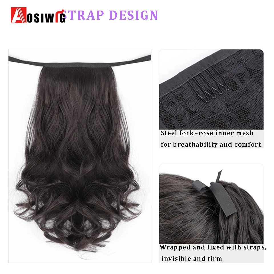 Synthetic Ponytail Hairpiece Women Short  Curly Ponytail Clip In PonyTail Hair Extensions Wrap Around On Girl Hair Extension