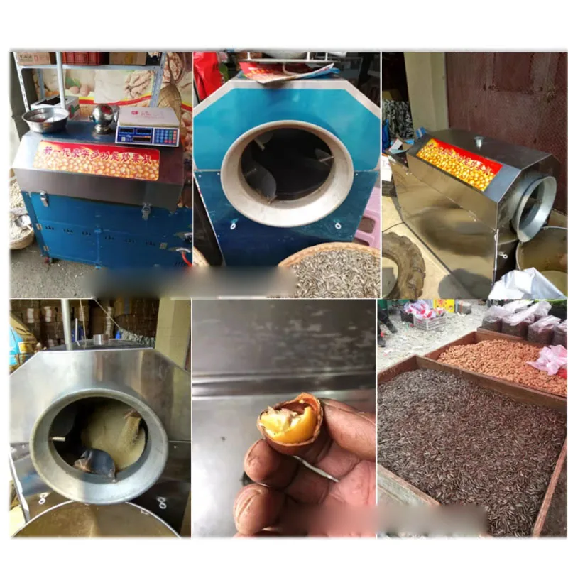 Máquina Comercial de Tostado de Cacahuetes, Castañas, Nueces y Chiles con Calentamiento a Gas/Eléctrico, Personalizable