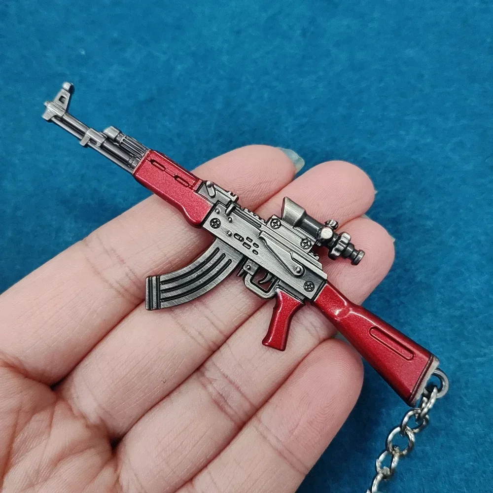 Mini QBZ95 Rifle AK47 Pistol Model Alloy UMP9 Toy Gun Keychain Bag Pendant Ornaments Children Toy Birthday Gift