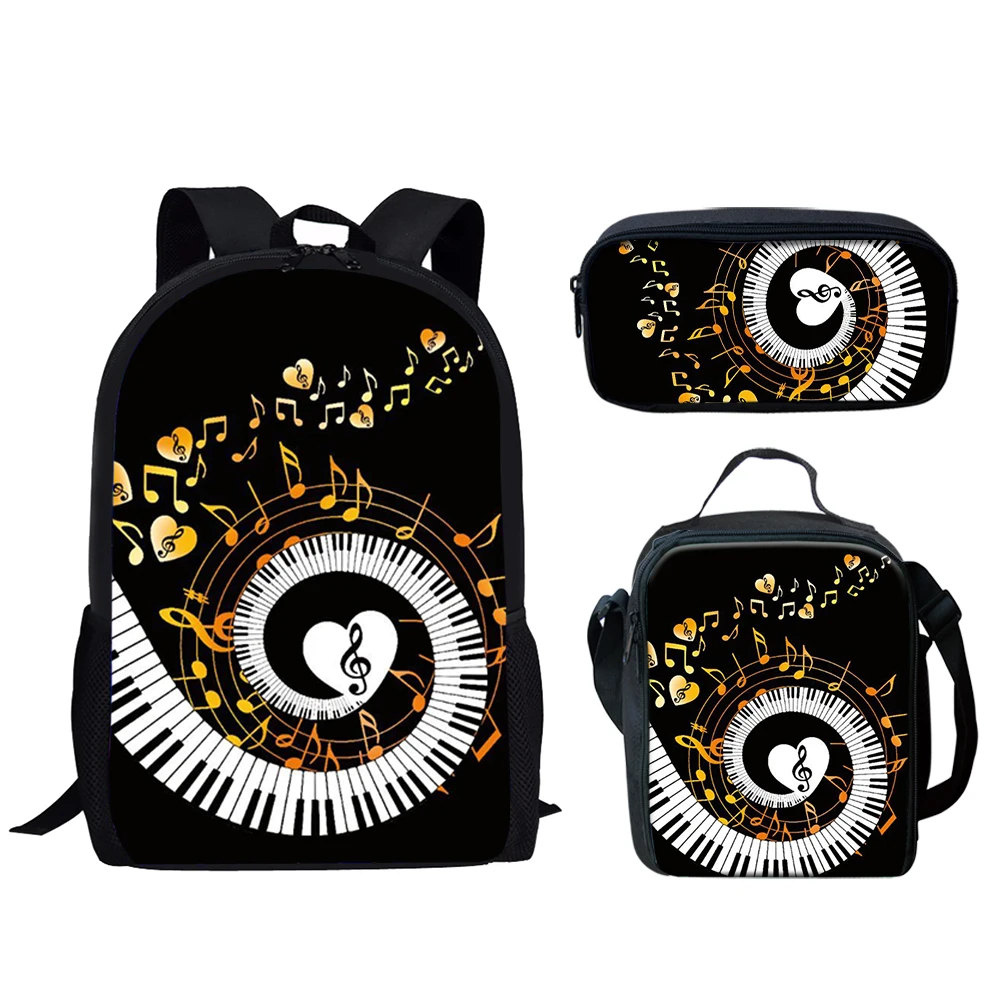 

Belidome Piano Keyboard Music Notes Print 3Pcs School Bag for Boys Girls Backpack for Primary Student Schoolbag Mochila Infantil