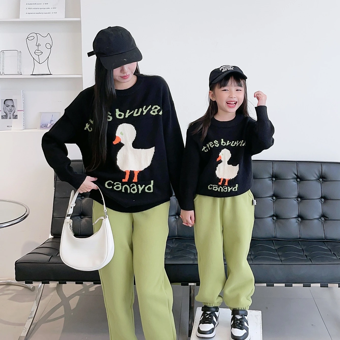 

Family Clothes Set Dad Mom And Son Daughter Matching Sweater Pants Two Piece Clothing Outfit 2023 Winter Women Children Clothing