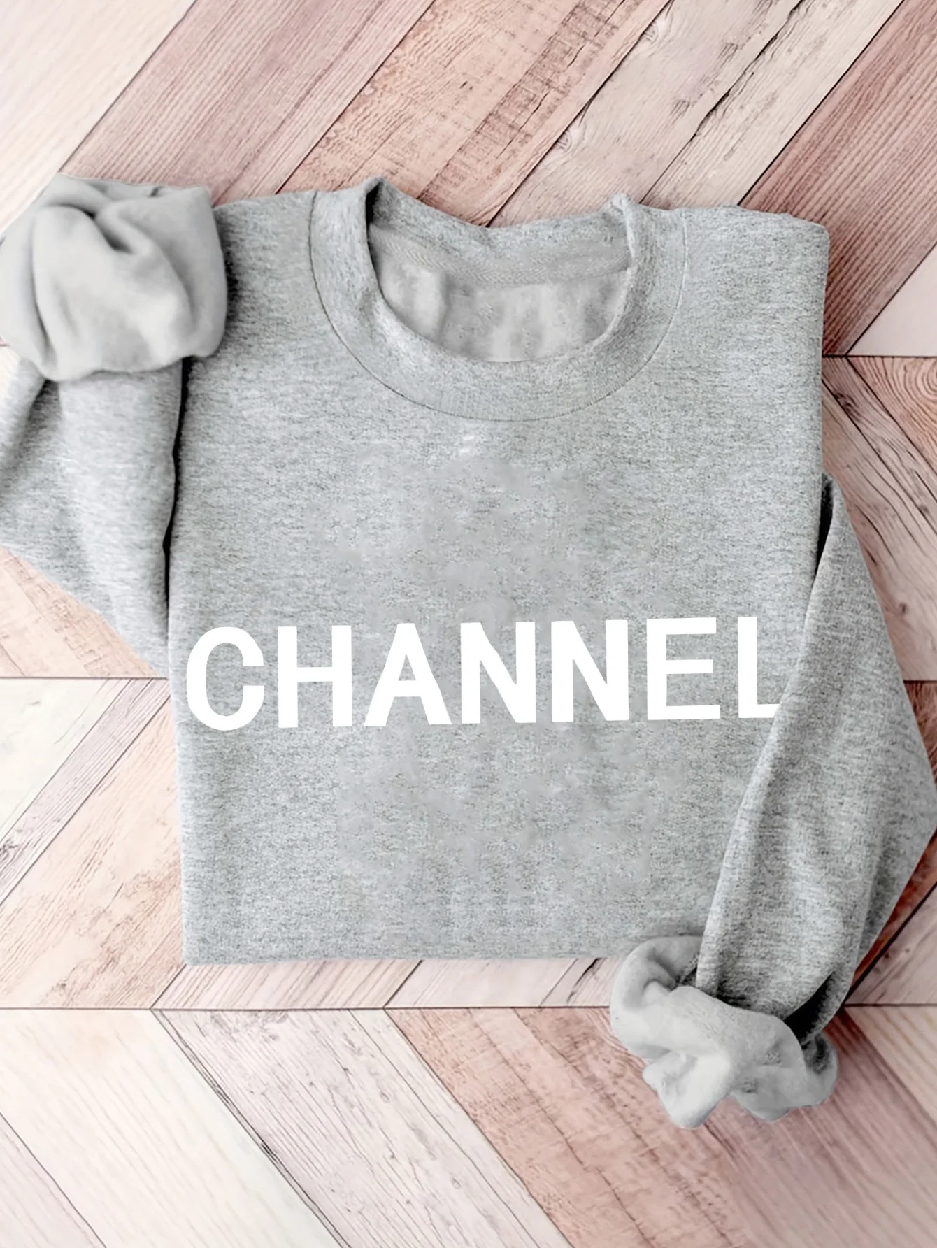 Women\'s CHANNEL Print Sweatshirt Female Fashion All-Match Street Hoody Crewneck Casual Hoodies Pullover Oversize Clothing