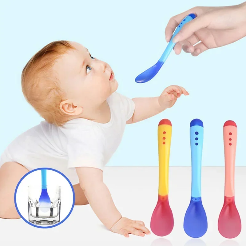 0-5 Years 40 Degree Temperature Sensitive Colour Changing Soft Silicone Baby Complementary Tableware Photographic Accessories