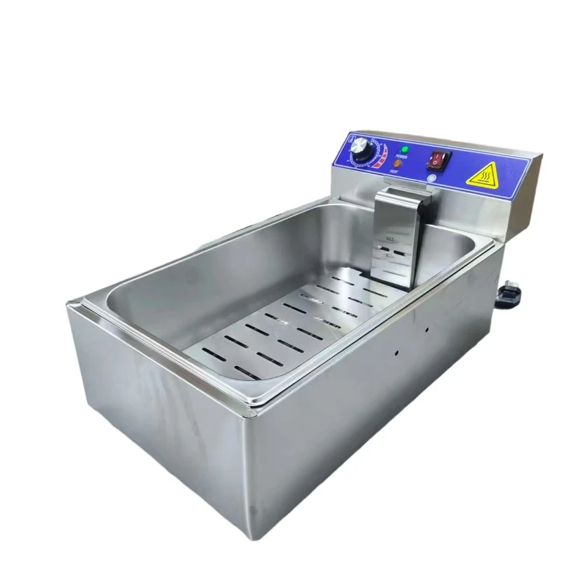 New Commercial Electric Single Basket 12L Stainless Steel Deep Fryer for Restaurants and Hotels