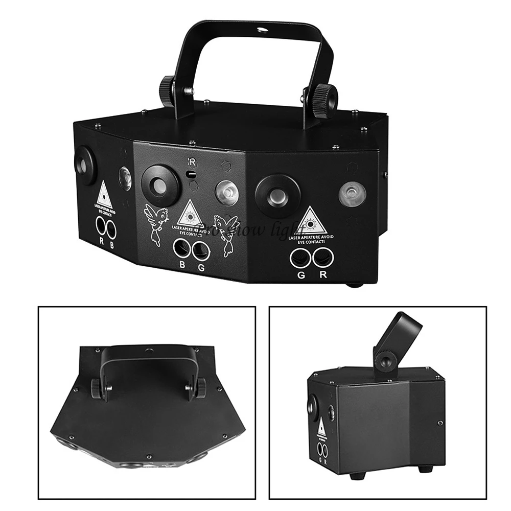 12 Eyes DJ Party Strobe Lights DMX/Remote Control Stage Wash Laser Lighting Projector for Home Disco Holiday Wedding Events Show