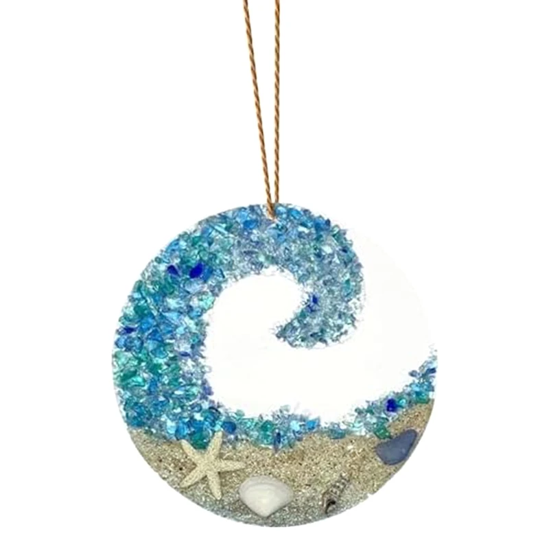 AB11 Sea Glass Sun Catcher Hanging Ornament Acrylic Beach Suncatcher for Window Home Decor 5cm