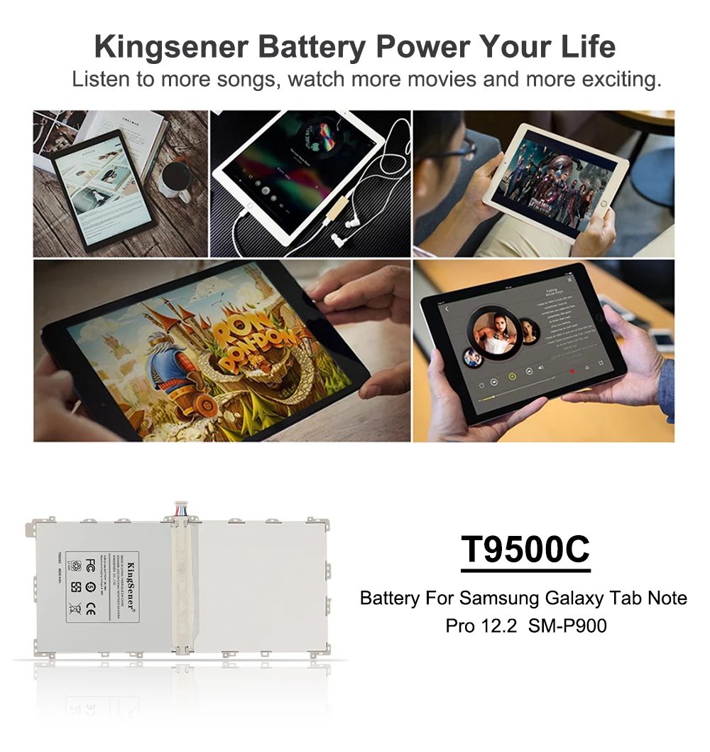 KingSener Brand New T9500C Battery For Samsung Galaxy Tab Note Pro 12.2 SM-T900 SM-P900 SM-P901 SM-P905 T9500K T9500E T9500U