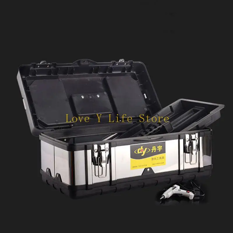 L74C Multifunzionale Struttura a doppio strato in acciaio inossidabile Organizzatore portatile in plastica con hardware a manico