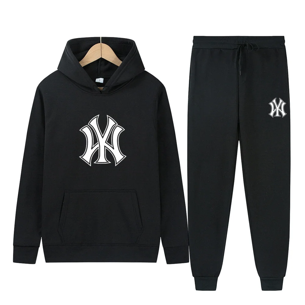 2025 Men's Sportswear Hoodie + Pants Two-piece Set, Wearing Casual Sportswear Comfortable Casual Clothing S-3XL