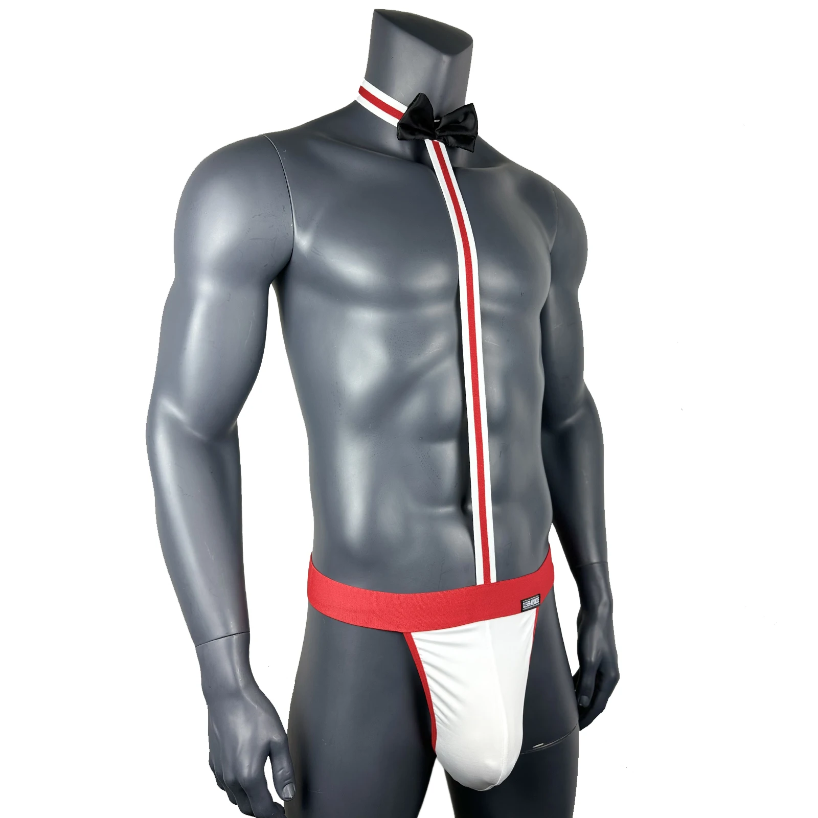 

Novelty Sexy Men's Mankini Thong Underwear Erotic Lingerie Waiter Costume Suspender Bodysuit Tie Teddies