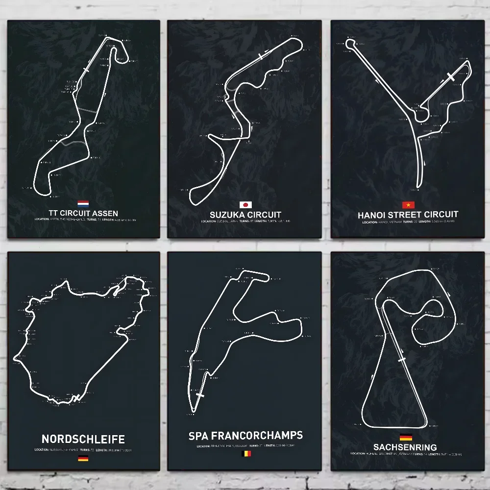 f1-formula-track-map-Плакат-Минималистичная-эстетика-Печать-Холст-Картина-для-гостиной-Современный-домашний-декор