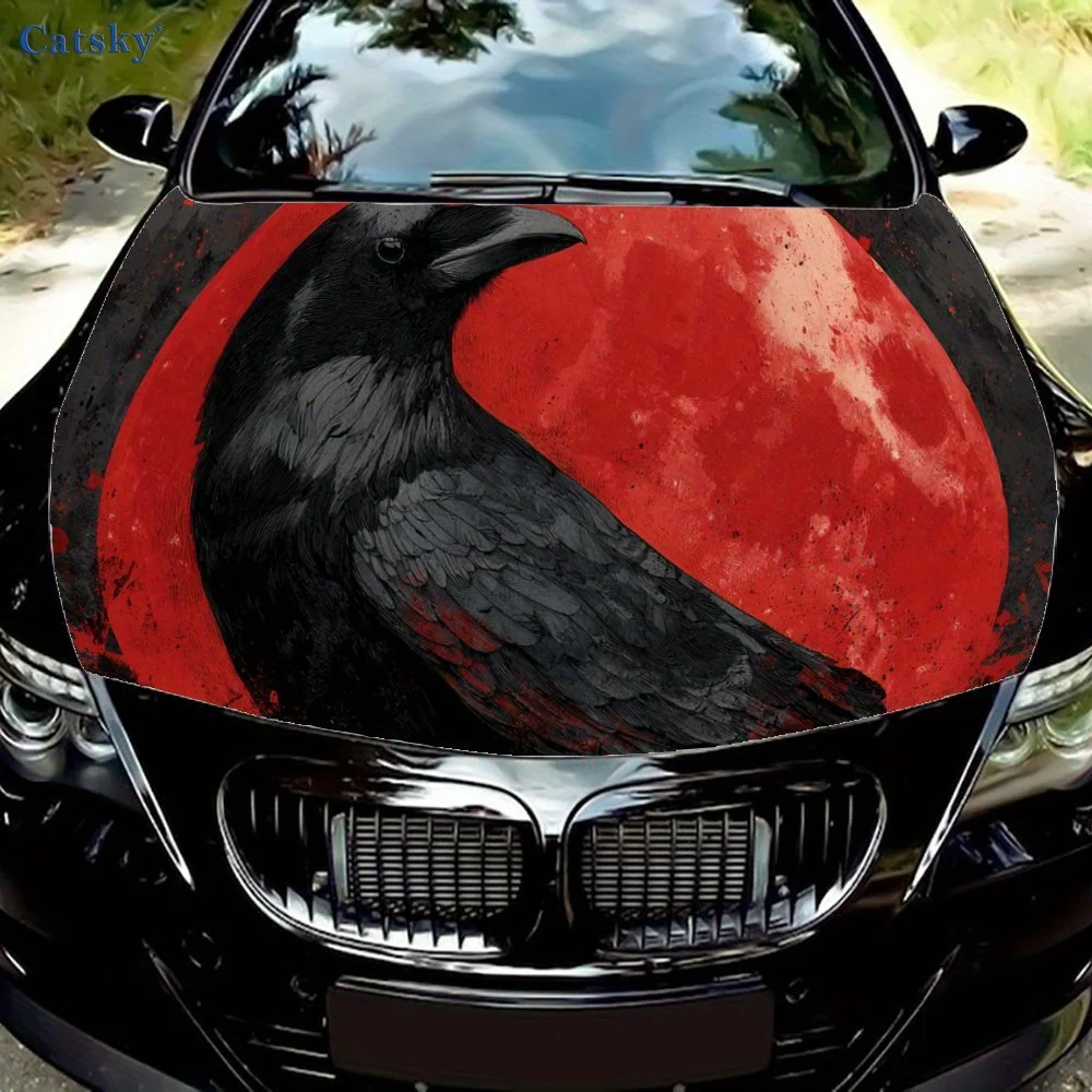 

Наклейки на капот автомобиля Gothic Blood Raven, декоративные наклейки на чехлы автомобиля и виниловые обертки для легковых автомобилей, внедорожников и грузовиков. Самоклеящаяся, вода