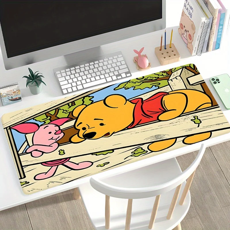 لوحة ماوس Winnie the Pooh - حصيرة مكتب مطاطية متينة غير قابلة للانزلاق مع تصميم Tigger & Piglet للاعبين والاستخدام المكتبي والمنزلي - متعددة الأطراف