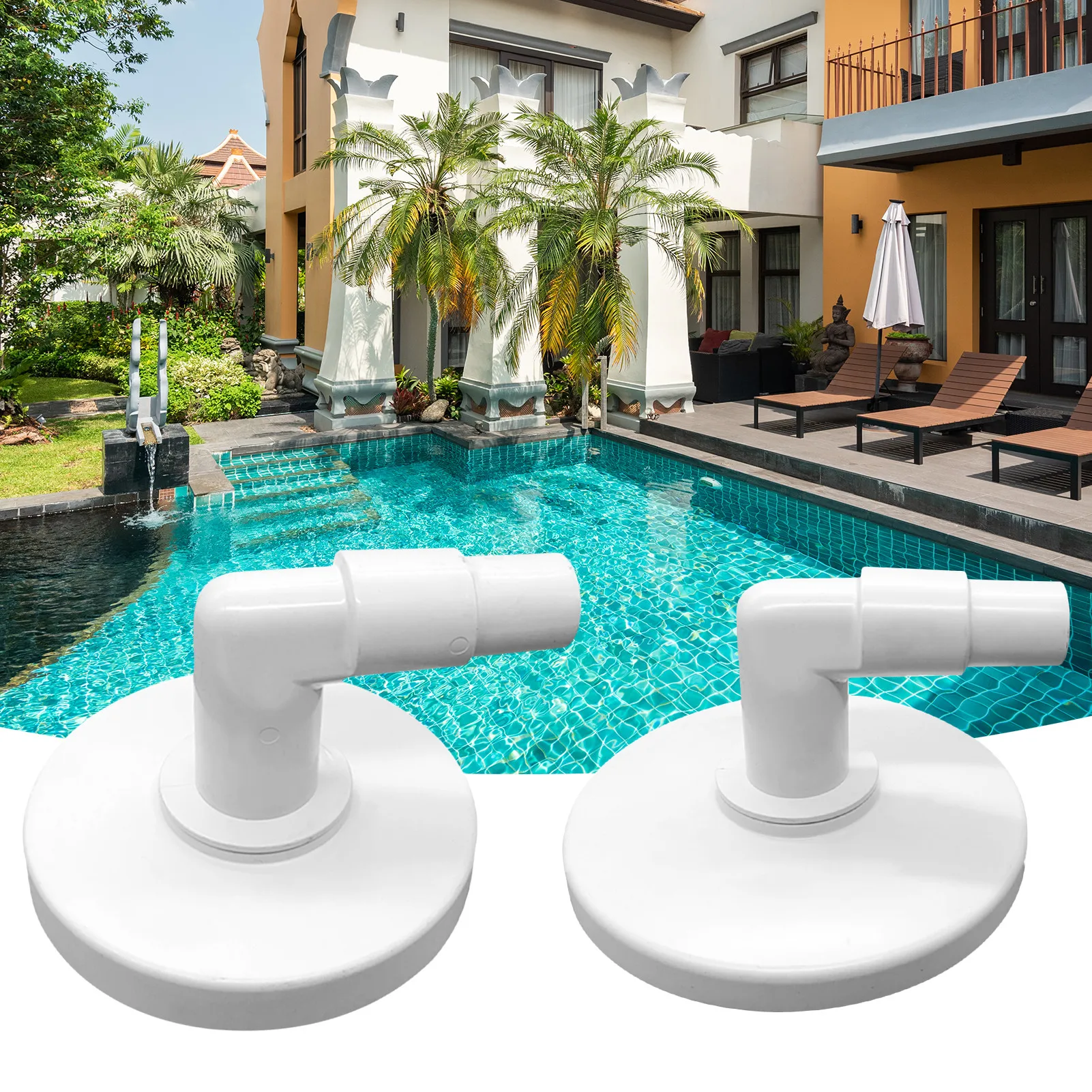 Espumador de piscina, placa adaptadora de vacío, accesorios de repuesto para piscina, 90 codos para placa de CA sobre el suelo/en el suelo