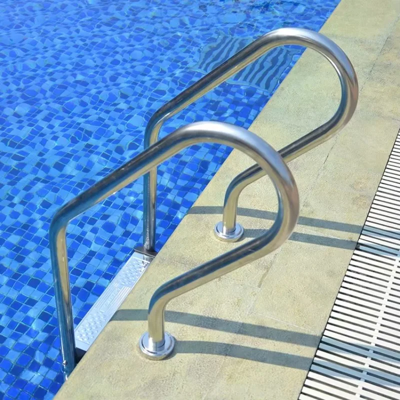 3-step Handrail Equipped Stainless Steel Pool Ladder, Inground Fixed Spec For Family Outdoor Swimming Pool