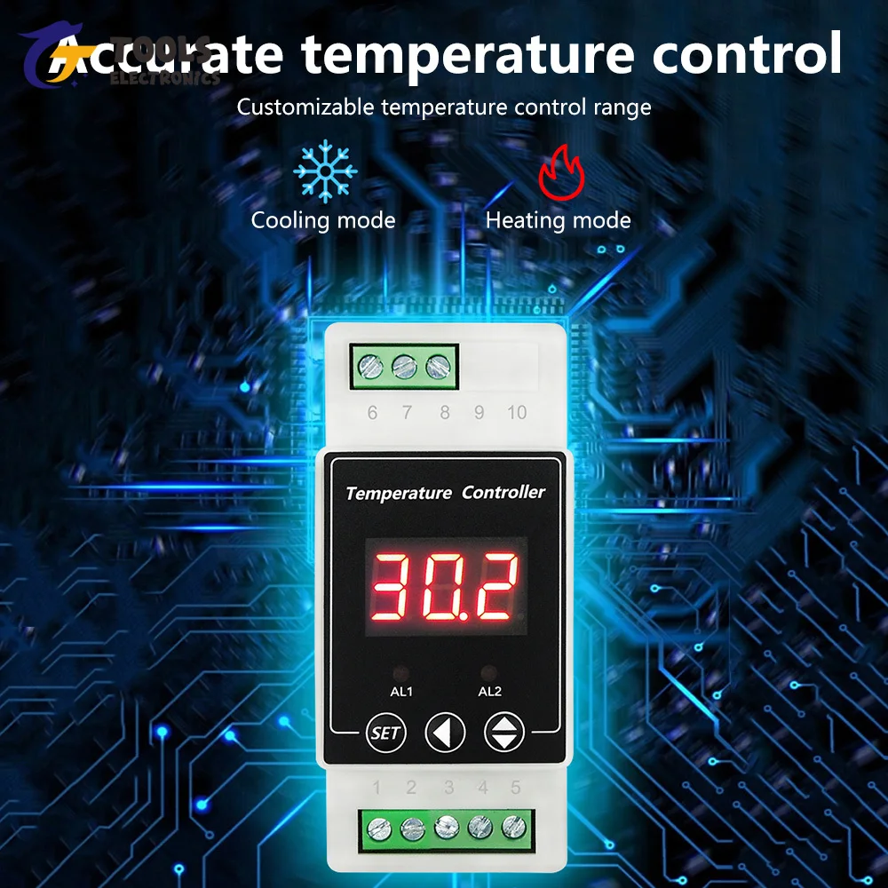 AC100-240V/DC 8-24V Din Rail ThermoandreTemperature Alarme Contrôleur Din Rail Mount Contrôleur pour Chauffage indispensable