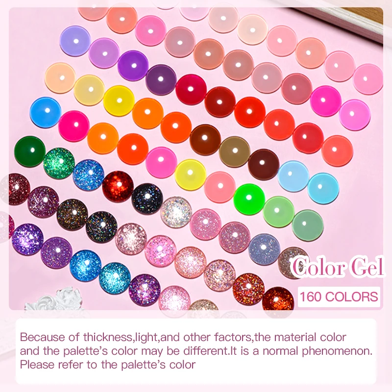 MEET ACROSS 160 Colors 7.3ml Gel Nail Polish Vernis Glitter Sparkly Semi Permanent Soak Off LED UV Gel Varnish Nail Art Manicure