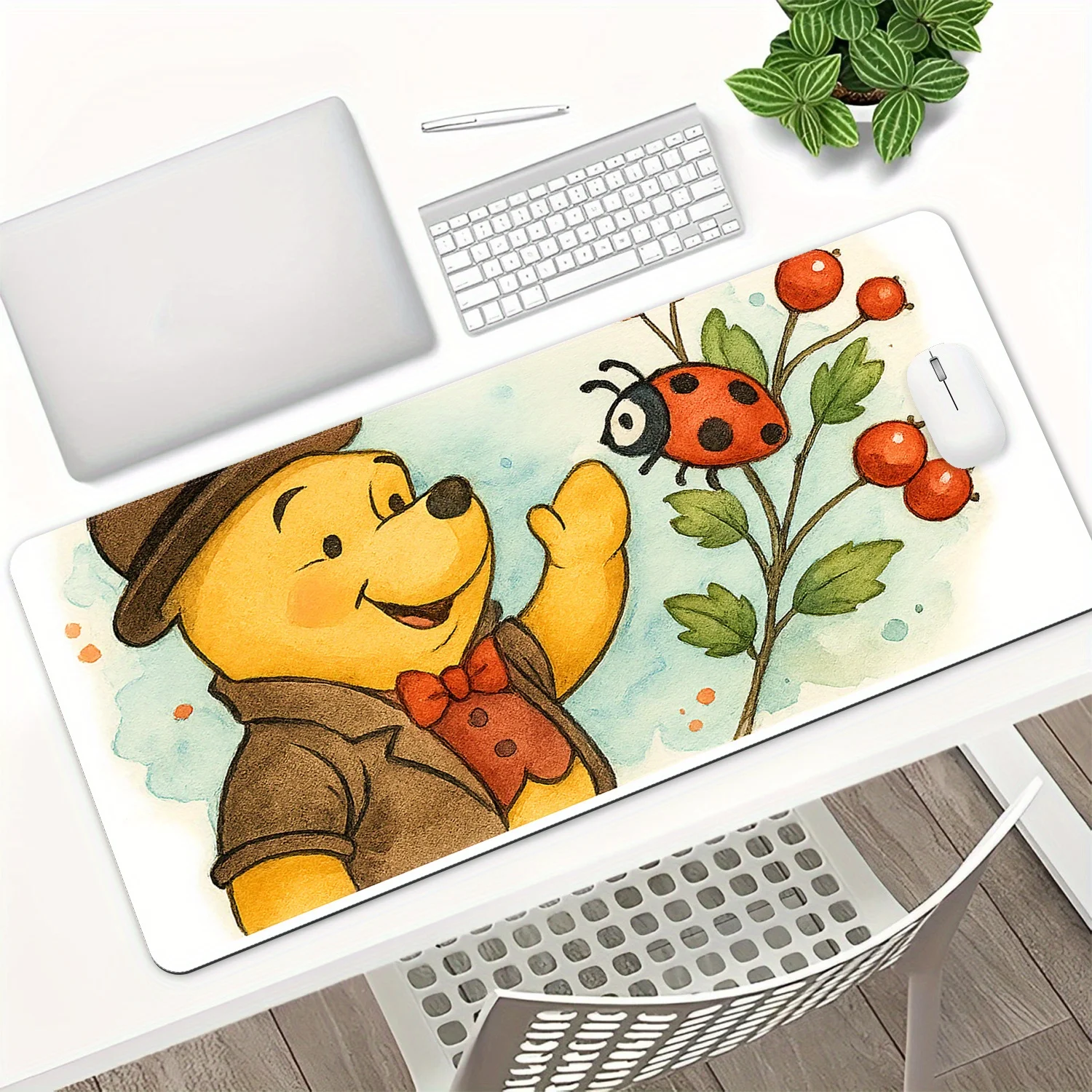 

Winnie the Pooh Thick Gaming Mouse Pad - Cute Cartoon Design with Pooh & Tigger, Durable Rubber Desk Mat for Computer & Keyboard