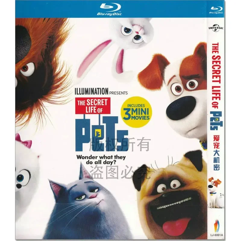 Comedy Cartoon Pet Secret 1080p Blu-ray BD High Definition 1 Disc DVD