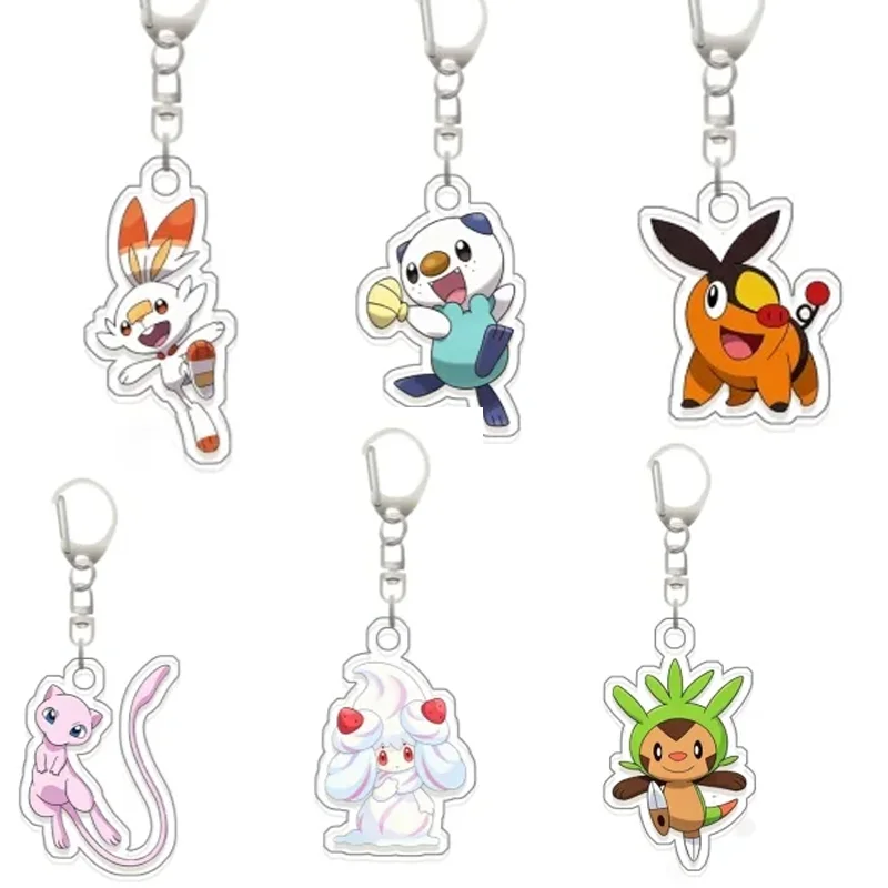 Chaveiro de Acrílico Original Feito à Mão com Personagens de Anime: Oshawott, Pignite, Chespin, Snivy, Alcremie, Growlithe, Jirachi - Presente Fofo
