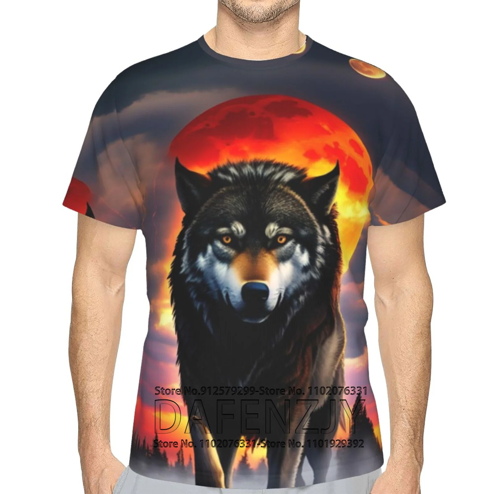 

Men's Graphic T-Shirt 3D Printed Wolf T Shirts Fashion Short Sleeves For Men Summer Men's Clothing Street Tees