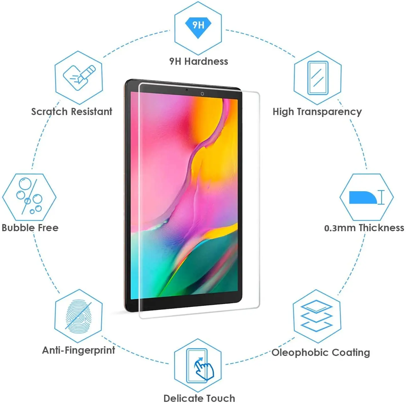 2Pcs Tempered Glass untuk Samsung Galaxy Tab A 10.1 2019 SM-T510 SM-T515 HD Screen Protector 9H 0.25Mm Tablet Pelindung Film