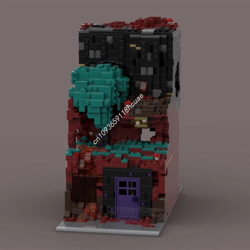 

1794pcs MOC Nether Modular Building Warped Forest Modular Buildings Building Blocks Christmas Educational Brick creative Gift