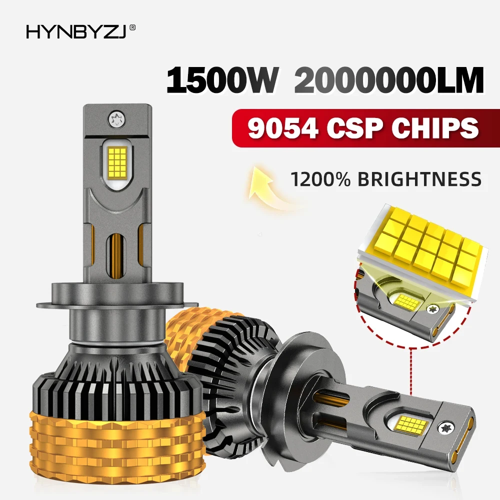 

HYNBYZJ H4 LED CANBUS 1500W H11 LED Headlights H17 H1 H3 9005 HB3 9006 HB4 9007 9008 9012 6000K High Power Car Headlamp Buld