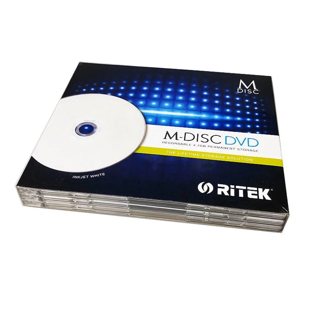 1/3PCS Ritek M-DISC DVD Blank Discs 4.7GB Permanent Storage Injet White Hub Printable Disks for Data And Audio Storage