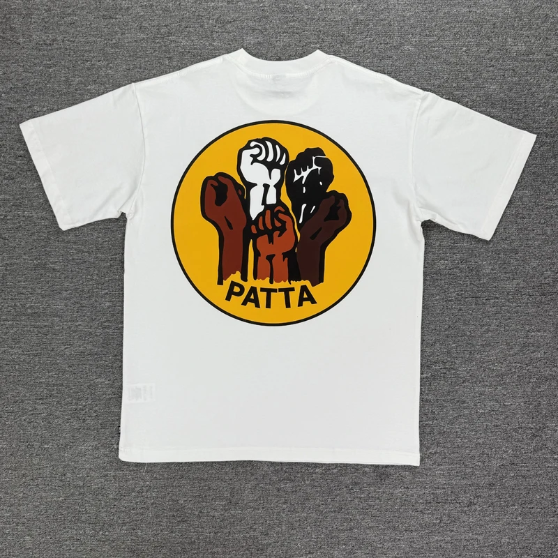 2026 High Quality Patta Short Sleeve Tee Summer Print Round Neck All-match Cotton T-shirts