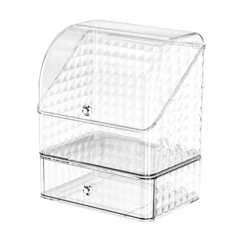 

Cosmetic Storage Box Senior Sense of Light Luxury Desktop Makeup Box Transparent Visible Drawer Dust Moisture Proof Shelf