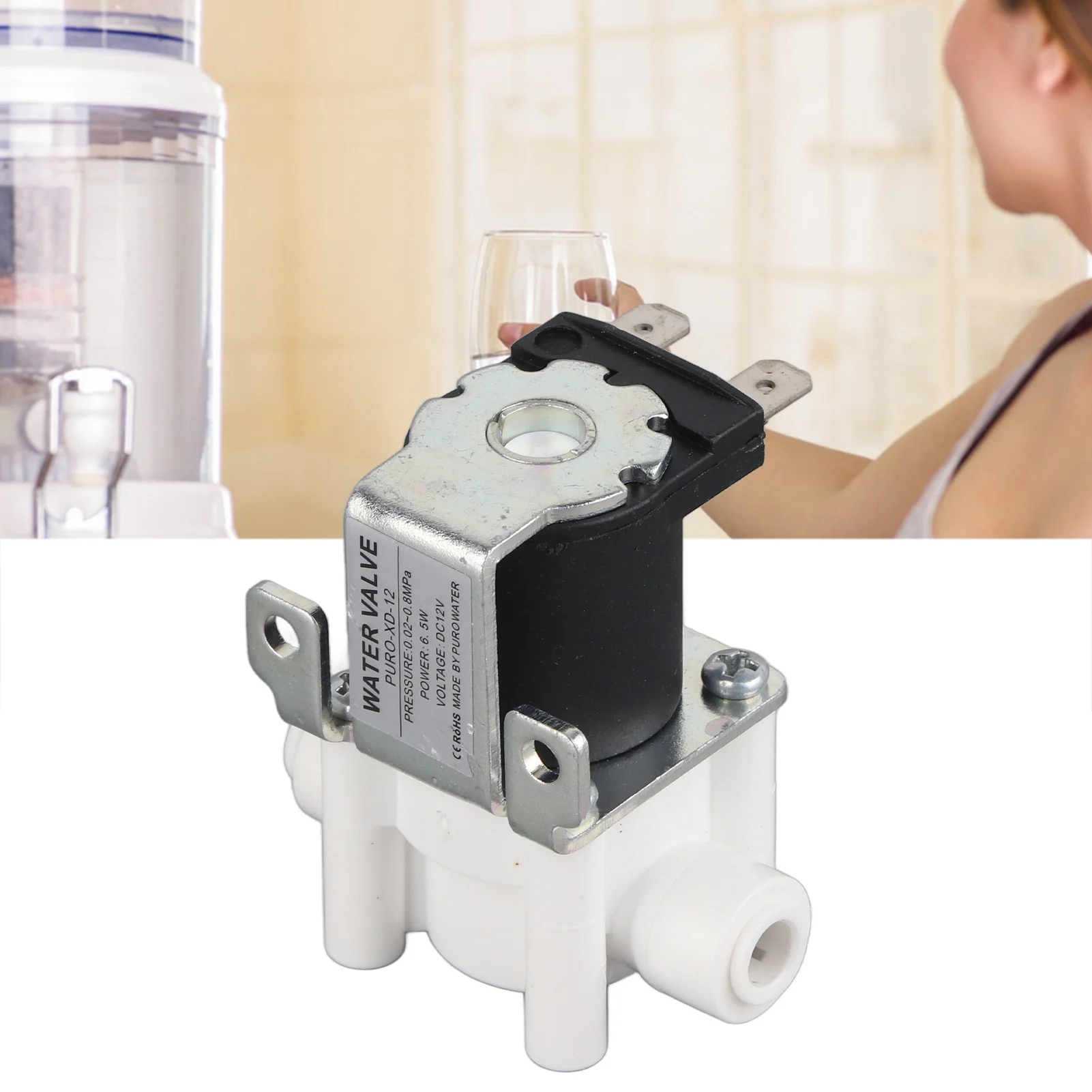 Electric Solenoid Valve Water Valve 12V  12V Water Electric Solenoid Magnetic Purifier Valve Quick Connect Normally Close