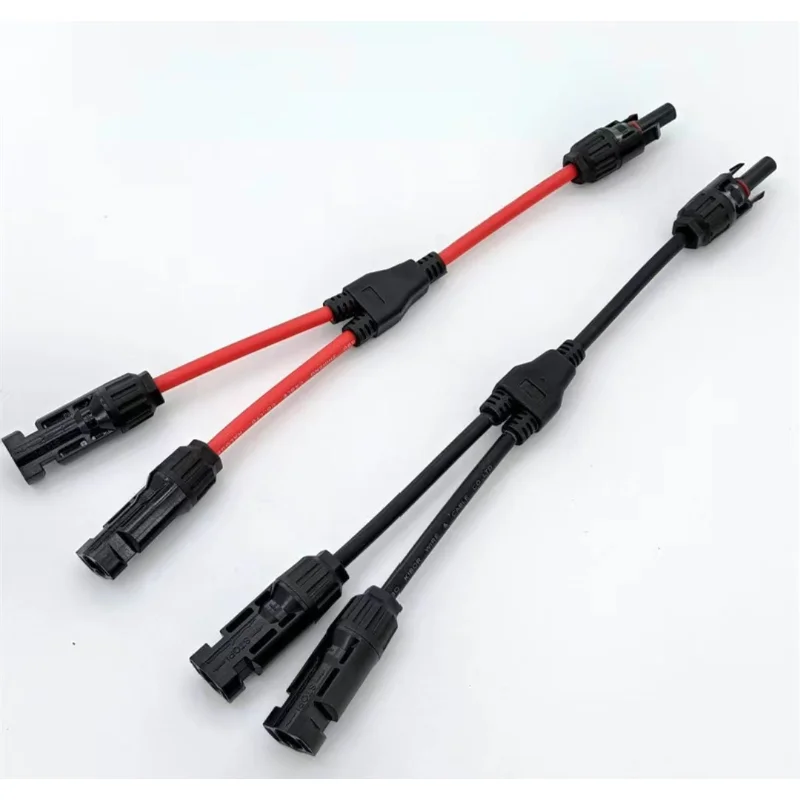 2 in 1 PV Y Branch Solar Parallel Connector 4mm2 1000V Solar Cable Photovoltaic System Male To Female Plug Connector