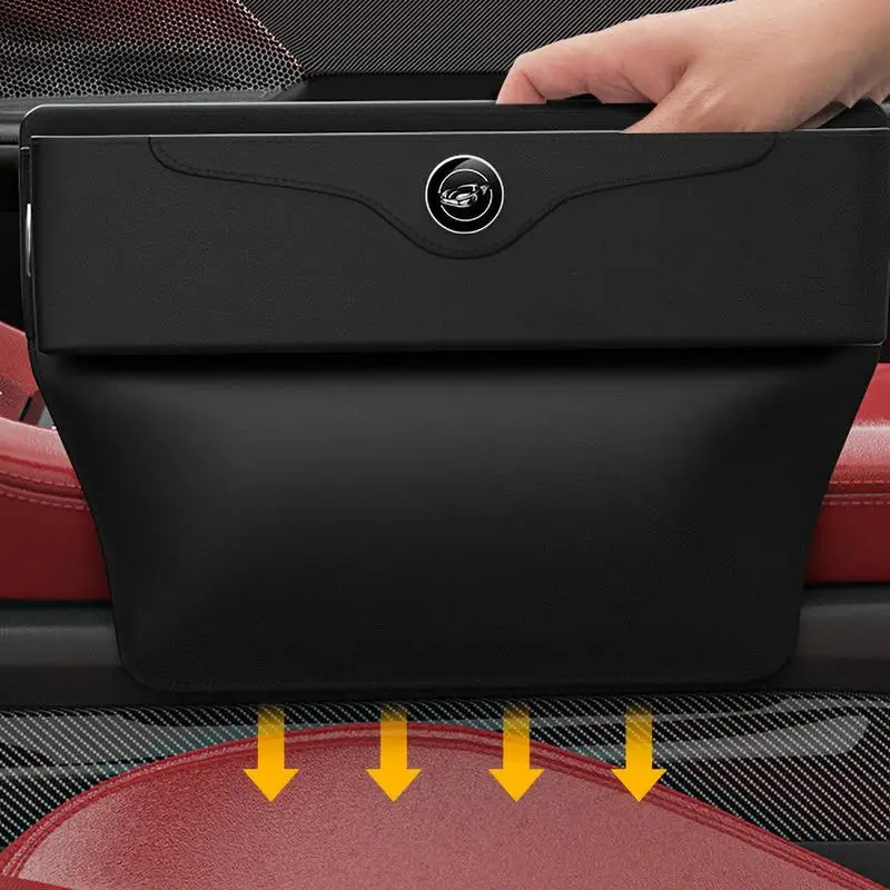 Leather Car Seat Storage Box Car Seat Crevice Organizer Universall Car Seat Gap Filler Car Console Side Organizer For Cars SUVs