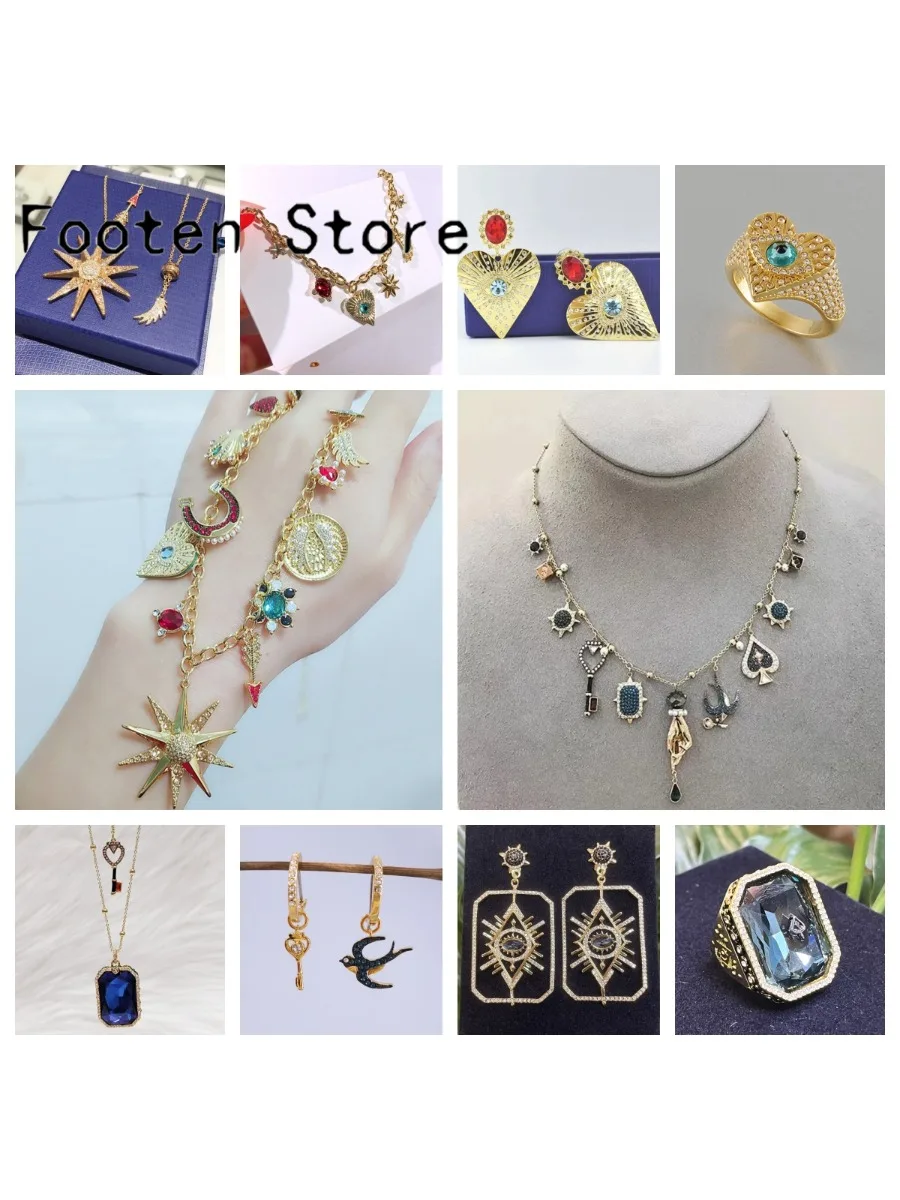 Nouvelle Tendance 2026 : Ensemble de Bijoux Fins de Luxe, Charme Soleil en Or et Cristal, Collier, Bracelet et Boucles d'Oreilles Originaux, Cadeau Romantique pour Femme