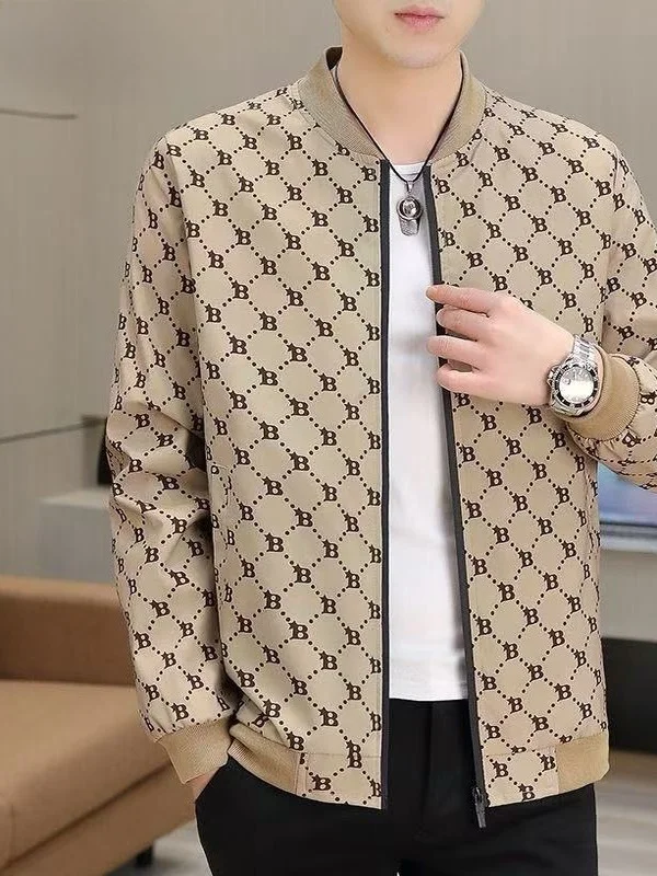 

Весенне-осенняя мужская верхняя одежда Jaet с тонким бейсбольным воротником, модная универсальная легкая повседневная одежда из полиэстера со стойкой...