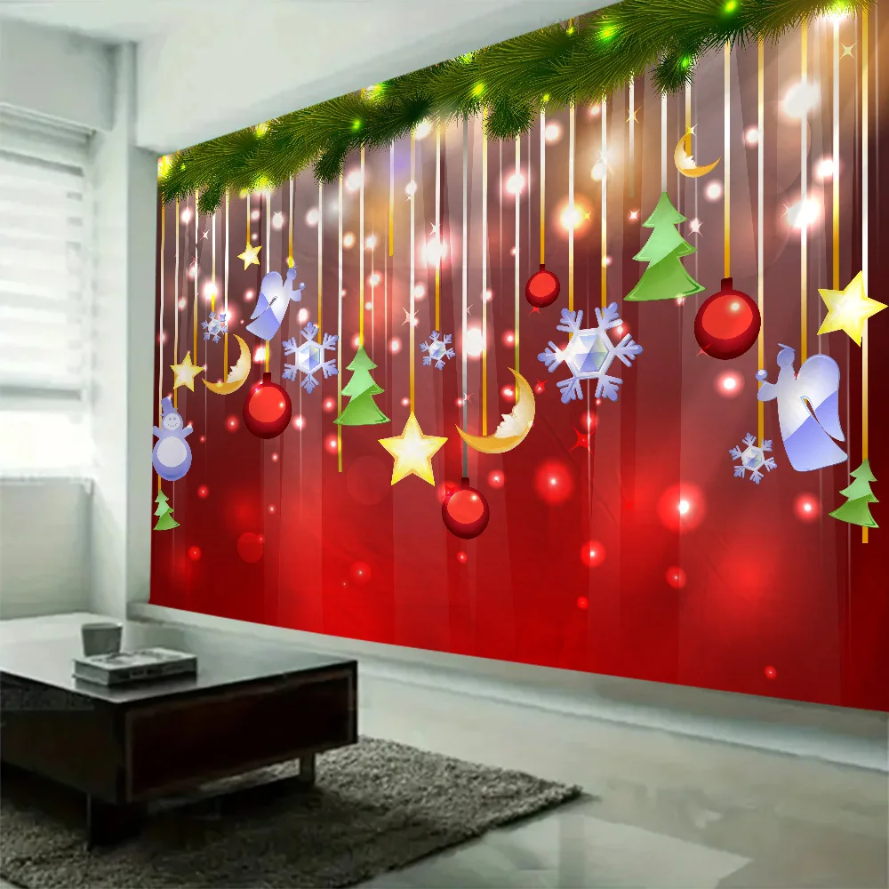 Weihnachten Home Dekoration Poster Wandteppich Weihnachtsbaum Schneemann Weihnachtsgeschenk Schlafzimmer Schlafsaal Wand Hintergrund Tuch