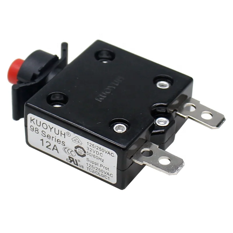 KUOYUH 98 serie 12A red push button solar panel circuit breakers