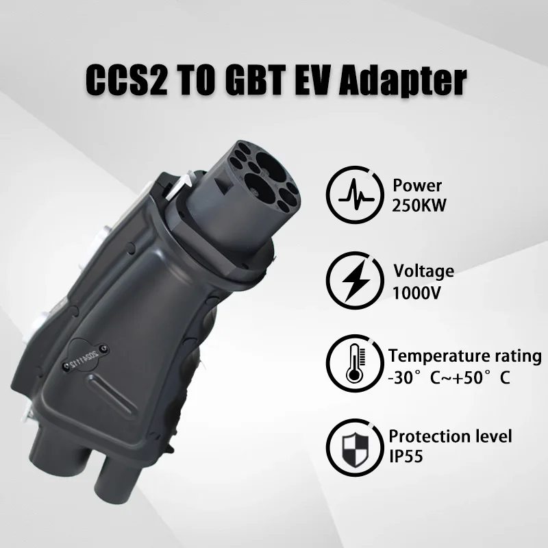 Cfs2 para gb/t ev adaptador 250a 250kw dc rápido ev carregador ccs combo2 para gbt conector conversor adaptador de carregamento de veículo elétrico