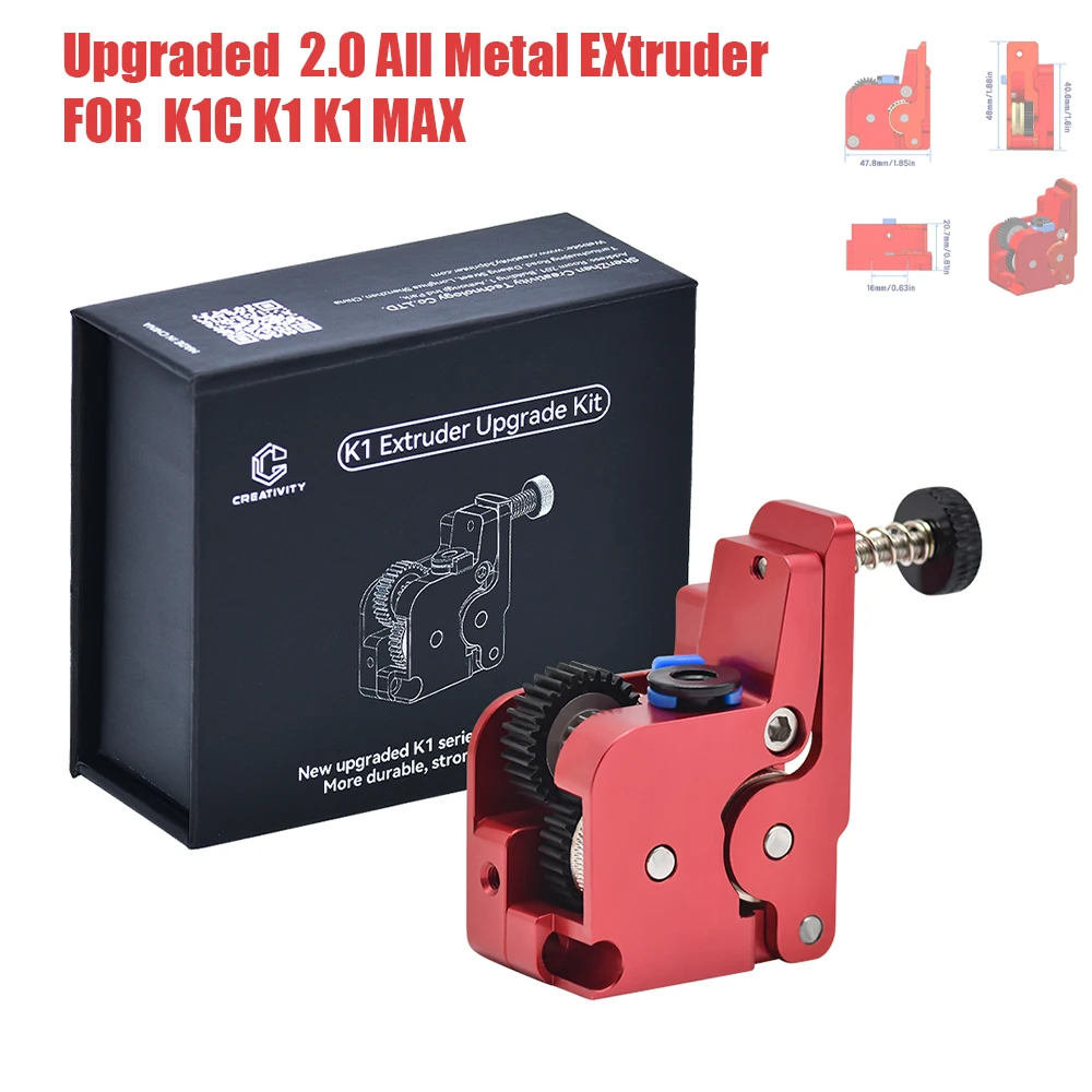 K1/K1MAX/K1C Extruder Upgraded KIT Parts All Metal Design Extruder Dual Gear Drive Extrusion Stepping Motor 1.8 No Motor